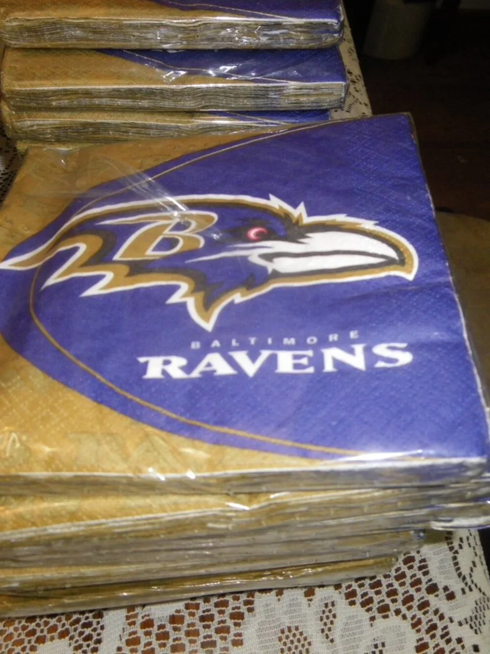 NFL Hallmark Football Party Pack! Baltimore Ravens 480 Plates 480 Napkins